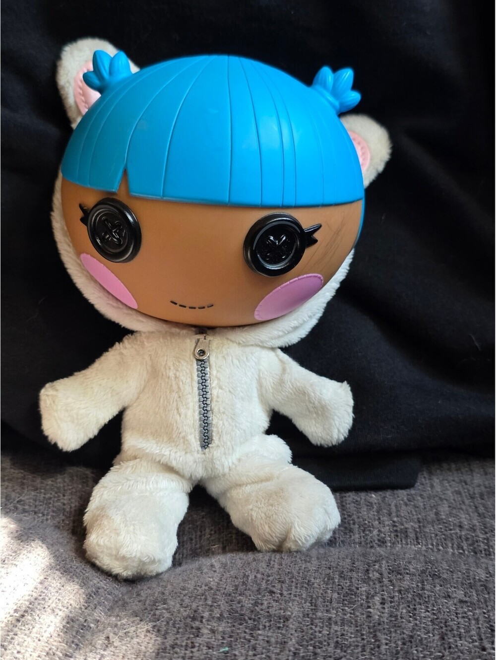 Lalaloopsy Soft Plush Doll Blue Hair White Bear Onesie Hoodie 10" MGA